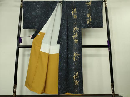 平和屋本店■極上　男性　訪問着　バンド　ピアノ　ドラム　トランペット　コントラバス　金彩　逸品　未使用　DZAA6576kh5