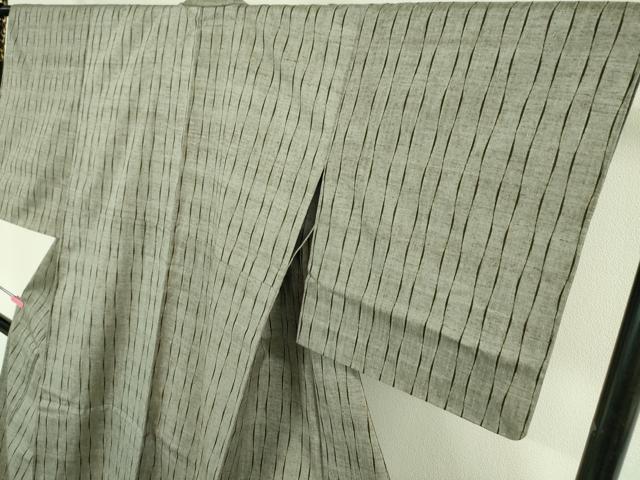 平和屋本店▽極上 本場結城紬 重要無形文化財 単衣 間道 証紙付き 逸品 未使用 DZAA6577kh5