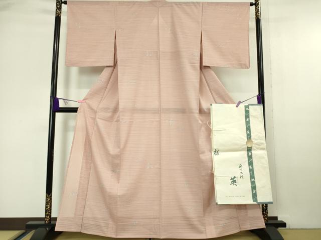 平和屋本店■極上　夏物　洗える最高級着物　＜英＞はなぶさ謹製　小紋　変わり絽　草花文　たとう紙付き　逸品　DZAA6580kh5
