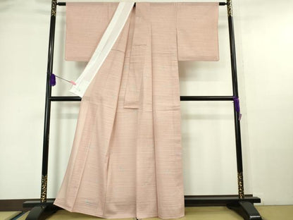 平和屋本店■極上　夏物　洗える最高級着物　＜英＞はなぶさ謹製　小紋　変わり絽　草花文　たとう紙付き　逸品　DZAA6580kh5