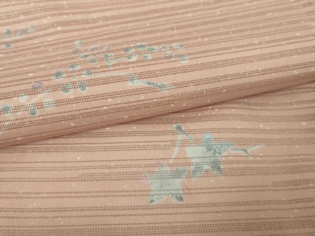 平和屋本店■極上　夏物　洗える最高級着物　＜英＞はなぶさ謹製　小紋　変わり絽　草花文　たとう紙付き　逸品　DZAA6580kh5