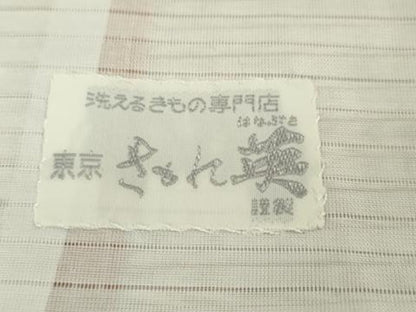 平和屋本店■極上　夏物　洗える最高級着物　＜英＞はなぶさ謹製　小紋　変わり絽　草花文　たとう紙付き　逸品　DZAA6580kh5