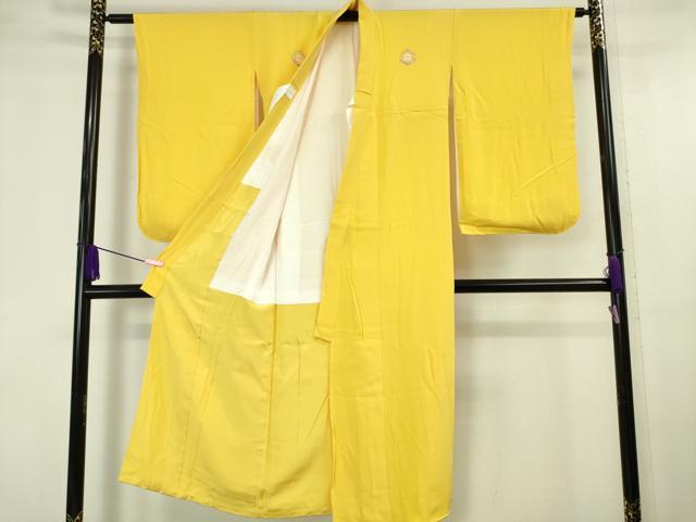 平和屋本店■極上　七五三　女の子　7歳　祝着　色無地　菜の花色　逸品　DZAA6586kh5