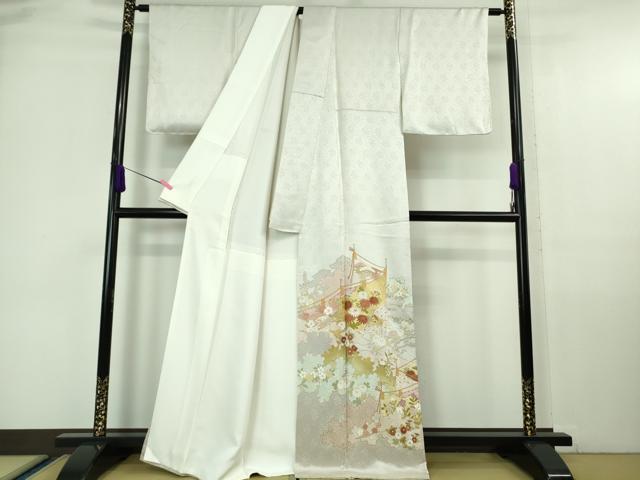 平和屋本店■極上　皇室献上作家　藤井寛　色留袖　駒刺繍　彩の宴　幔幕花文　桜色地　金彩　反端付き　逸品　未使用　DZAA6592kh5