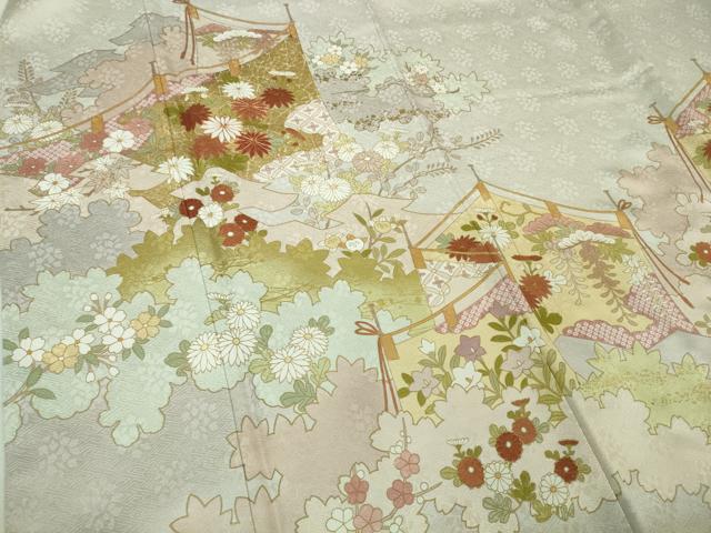 平和屋本店■極上　皇室献上作家　藤井寛　色留袖　駒刺繍　彩の宴　幔幕花文　桜色地　金彩　反端付き　逸品　未使用　DZAA6592kh5