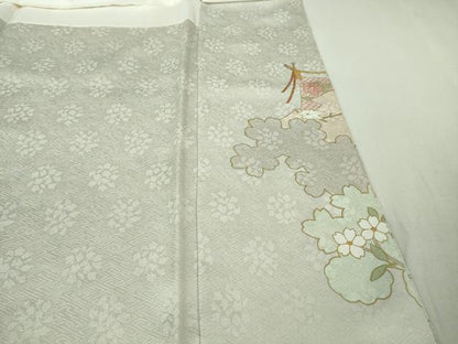 平和屋本店■極上　皇室献上作家　藤井寛　色留袖　駒刺繍　彩の宴　幔幕花文　桜色地　金彩　反端付き　逸品　未使用　DZAA6592kh5