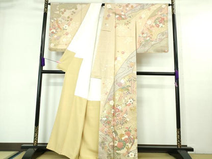 平和屋本店●極上 訪問着 友禅 吉祥花文 金彩 逸品 未使用 DZAA6594kh5