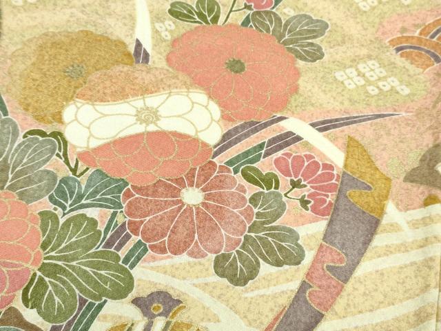 平和屋本店●極上 訪問着 友禅 吉祥花文 金彩 逸品 未使用 DZAA6594kh5