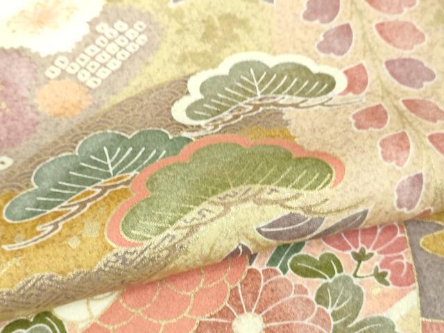 平和屋本店●極上 訪問着 友禅 吉祥花文 金彩 逸品 未使用 DZAA6594kh5