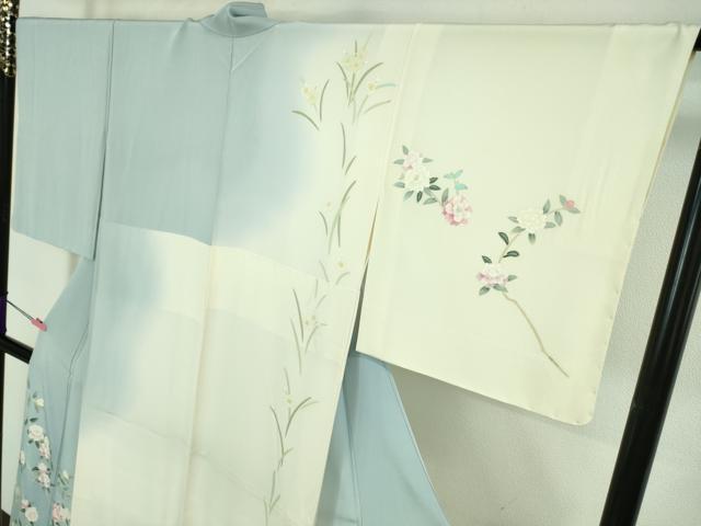 平和屋本店■極上　本加賀友禅作家　田中勲　訪問着　枝椿　暈し染め　逸品　DZAA6597kh5