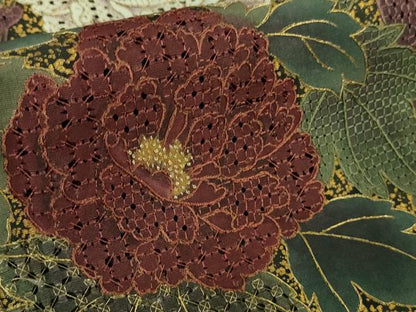 平和屋本店●極上　中国三大刺繍　スワトウ刺繍　汕頭刺繍　相良刺繍　訪問着　草花文　千歳茶色地　金彩　逸品　未使用　DZAA6598kh5