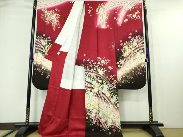 平和屋本店■極上 越後十日町の一流染匠 桐屋 翠山工房 正峰 振袖・長襦袢セット 辻が花 暈し染 銀通し地 京都きもの友禅 逸品 DZAA6607kh5
