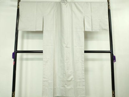 平和屋本店■極上　和装コート　本場縞大島紬　単衣　ロング丈　縞　逸品　DZAA6613kh5