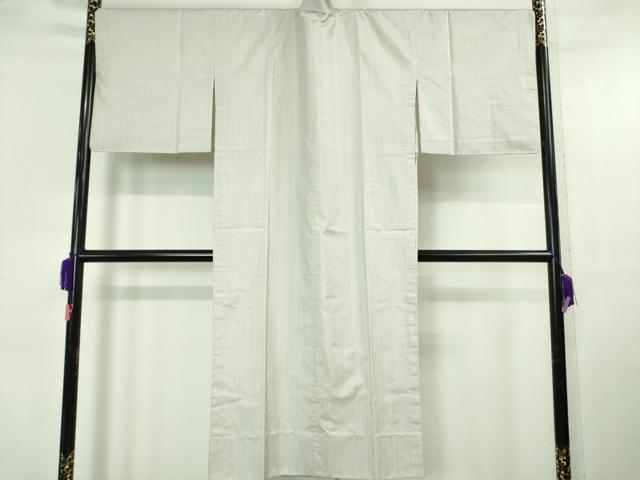 平和屋本店■極上　和装コート　本場縞大島紬　単衣　ロング丈　縞　逸品　DZAA6613kh5