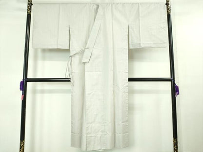平和屋本店■極上　和装コート　本場縞大島紬　単衣　ロング丈　縞　逸品　DZAA6613kh5
