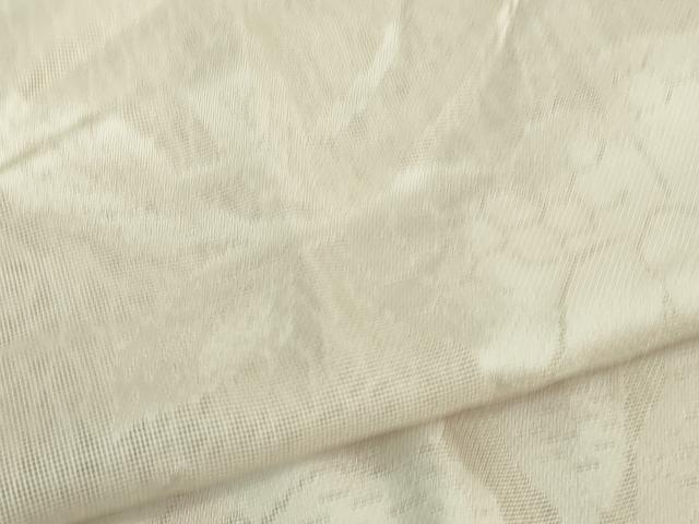 平和屋本店▽極上 道中着 スリーシーズン 春夏秋 塵除け ロング丈 花唐草紋紗 灰梅色地 逸品 DZAA6615kh5