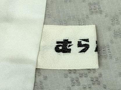 平和屋本店■極上　お召　花織　単衣　作家物　牡丹鼠色地　逸品　DZAA6618kh5