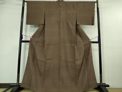 平和屋本店＊極上 夏物 Maru Factory 丸山正 紗紬 色無地 茶褐色 逸品 DZAA6623kh5