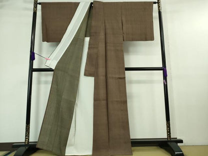 平和屋本店＊極上 夏物 Maru Factory 丸山正 紗紬 色無地 茶褐色 逸品 DZAA6623kh5