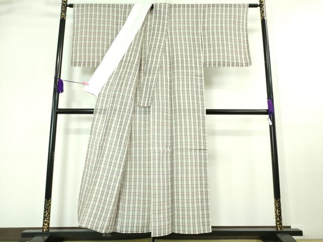 平和屋本店＊極上 夏物 本場小千谷ちぢみ 格子 麻 逸品 DZAA6625kh5