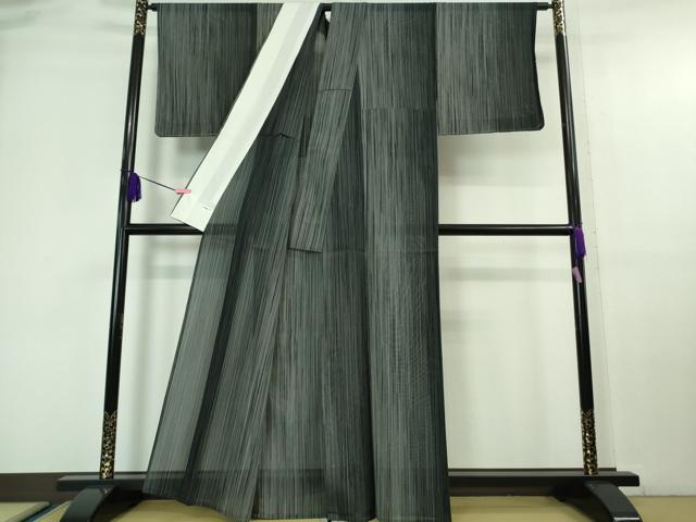 平和屋本店＊極上　夏物　本塩沢　夏塩沢　やまだ織　縞　曽根マツエ作　証紙付き　逸品　未使用　DZAA6626kh5