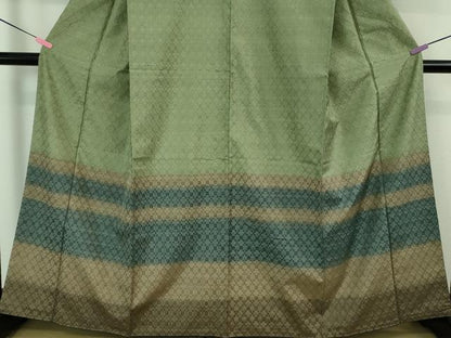 平和屋本店■超希少　日本工芸会正会員　秋山眞和　綾の手紬　訪問着　手織　本藍染　逸品　DZAA6639kh5