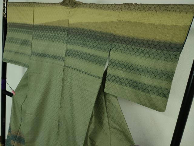 平和屋本店■超希少　日本工芸会正会員　秋山眞和　綾の手紬　訪問着　手織　本藍染　逸品　DZAA6639kh5