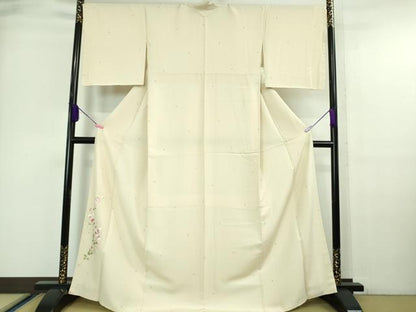 平和屋本店●極上 松田聖子 SEIKOMATSUDA 訪問着 刺繍 草花 丸文 象牙色地 タグ付き 逸品 未使用 DZAA6641kh5