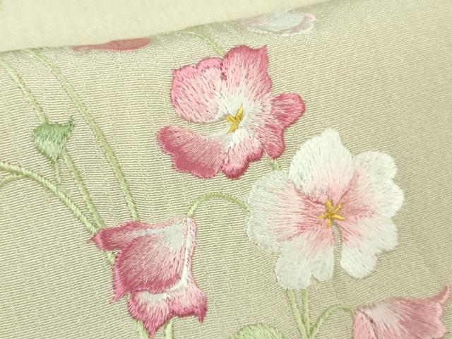 平和屋本店●極上 松田聖子 SEIKOMATSUDA 訪問着 刺繍 草花 丸文 象牙色地 タグ付き 逸品 未使用 DZAA6641kh5