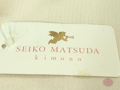 平和屋本店●極上 松田聖子 SEIKOMATSUDA 訪問着 刺繍 草花 丸文 象牙色地 タグ付き 逸品 未使用 DZAA6641kh5