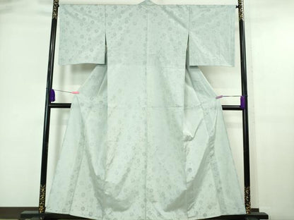 平和屋本店■極上　夏物　色無地　もじり織　花唐草紋紗　藍白色　やまと誂製　逸品　DZAA6645kh5