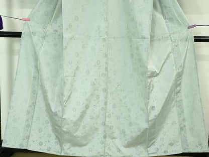 平和屋本店■極上　夏物　色無地　もじり織　花唐草紋紗　藍白色　やまと誂製　逸品　DZAA6645kh5