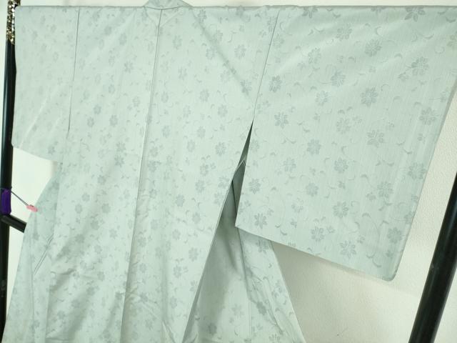 平和屋本店■極上　夏物　色無地　もじり織　花唐草紋紗　藍白色　やまと誂製　逸品　DZAA6645kh5