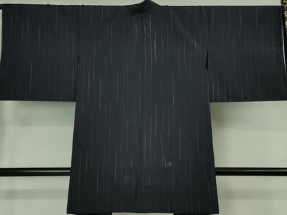 平和屋本店▽極上 長羽織 スリーシーズン 春夏秋 塵除け もじり織 燕紋紗 濃藍色地 やまと誂製 逸品 未使用 DZAA6647kh5