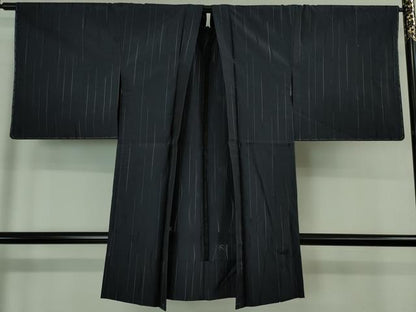 平和屋本店▽極上 長羽織 スリーシーズン 春夏秋 塵除け もじり織 燕紋紗 濃藍色地 やまと誂製 逸品 未使用 DZAA6647kh5