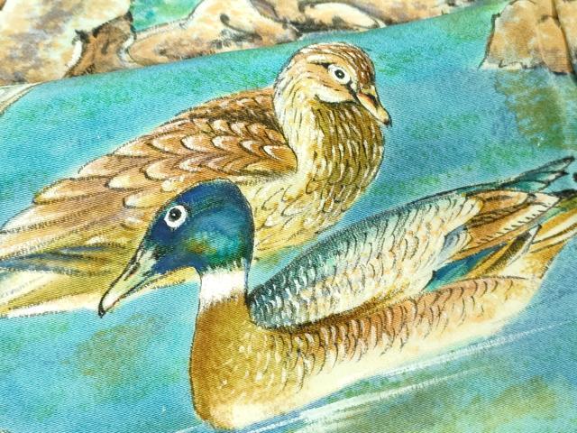 平和屋本店■極上　振袖　手描き　孔雀　尾長鳥　鴛鴦　花　仮絵羽　逸品　未使用　DZAA6650kh5