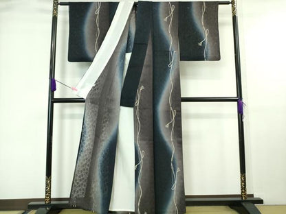 平和屋本店＊極上 夏物 小紋 印傳 結び紐 花唐草紋紗 暈し染め まるやま扱い 逸品 DZAA6654kh5