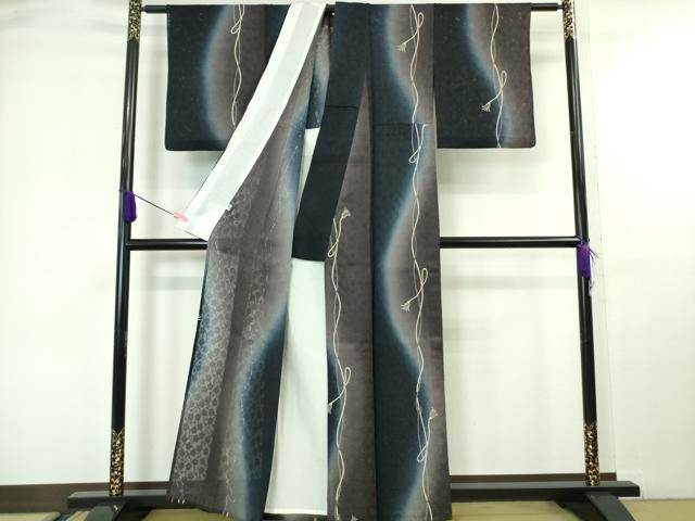 平和屋本店＊極上 夏物 小紋 印傳 結び紐 花唐草紋紗 暈し染め まるやま扱い 逸品 DZAA6654kh5