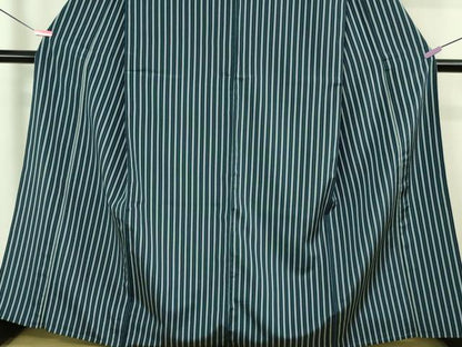 平和屋本店▽極上 お召 単衣 縞 証紙付き 逸品 DZAA6687kh5