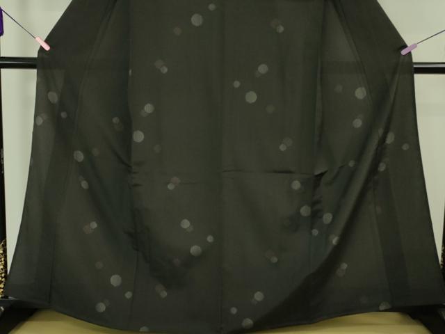 平和屋本店■極上　夏物　伝統工芸士　西川治郎　柿渋庵　しおざわ小絣　単衣　丸文　証紙付き　逸品　未使用　DZAA6692kh5