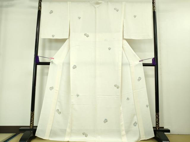 平和屋本店▽極上 小紋 単衣 梟 ふくろう 霞紋紗 京都きもの友禅扱い 逸品 DZAA6693kh5