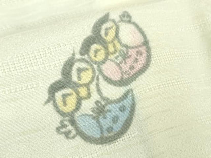 平和屋本店▽極上 小紋 単衣 梟 ふくろう 霞紋紗 京都きもの友禅扱い 逸品 DZAA6693kh5