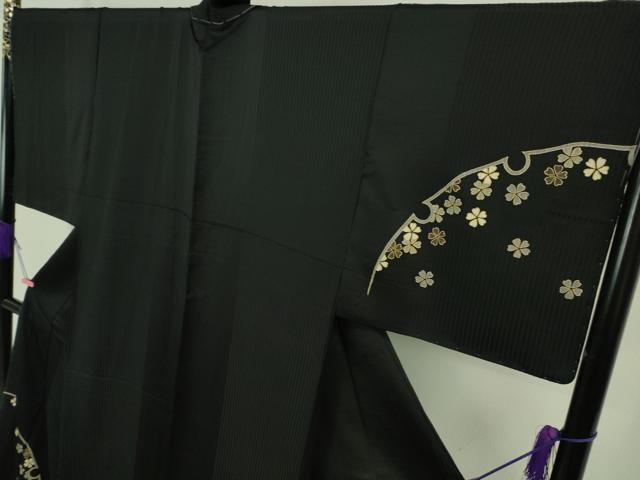 平和屋本店■極上　キモノデザイナー　斉藤上太郎　訪問着　雪輪　舞花　黒地　金彩　逸品　未使用　DZAA6699kh5