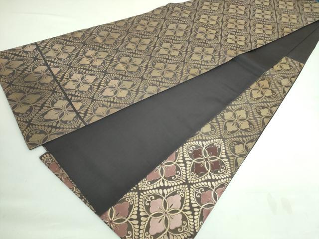 平和屋本店■極上　洛風林　工芸帯地　太鼓柄袋帯　花菱文　金糸　逸品　DZAA6701kh5