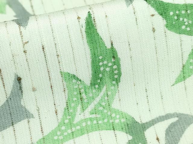平和屋着物●極上 半幅帯 型染め ぜんまい紬 更紗花文 逸品 未使用 DZAA6711kh5