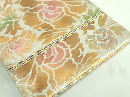 平和屋本店■最高級　龍村平蔵製　六通柄　本袋帯　松嶋牡丹錦　金銀糸　逸品　DZAA6719kh5