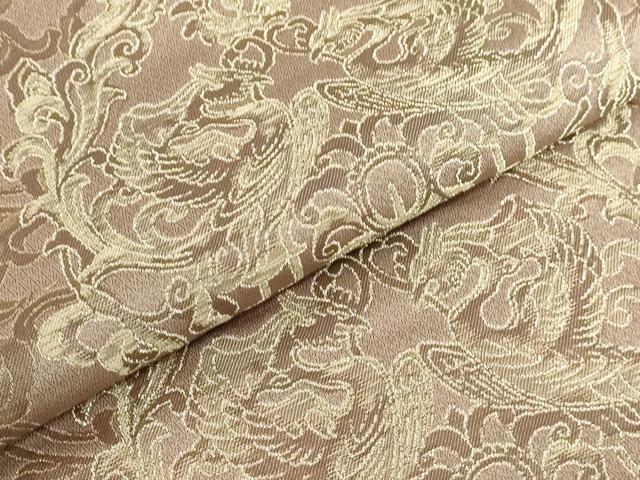 平和屋本店●最高級　人間国宝　北村武資　煌彩錦　六通柄袋帯　向かい鳳凰花唐草　梅染色地　金糸　逸品　DZAA6725kh5