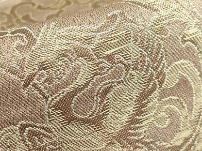 平和屋本店●最高級　人間国宝　北村武資　煌彩錦　六通柄袋帯　向かい鳳凰花唐草　梅染色地　金糸　逸品　DZAA6725kh5