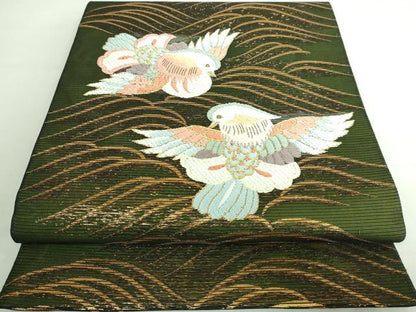 平和屋着物＊極上 夏物 六通柄袋帯 唐織 鴛鴦 金糸 逸品 DZAA6727kh5