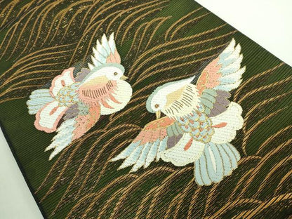 平和屋着物＊極上 夏物 六通柄袋帯 唐織 鴛鴦 金糸 逸品 DZAA6727kh5